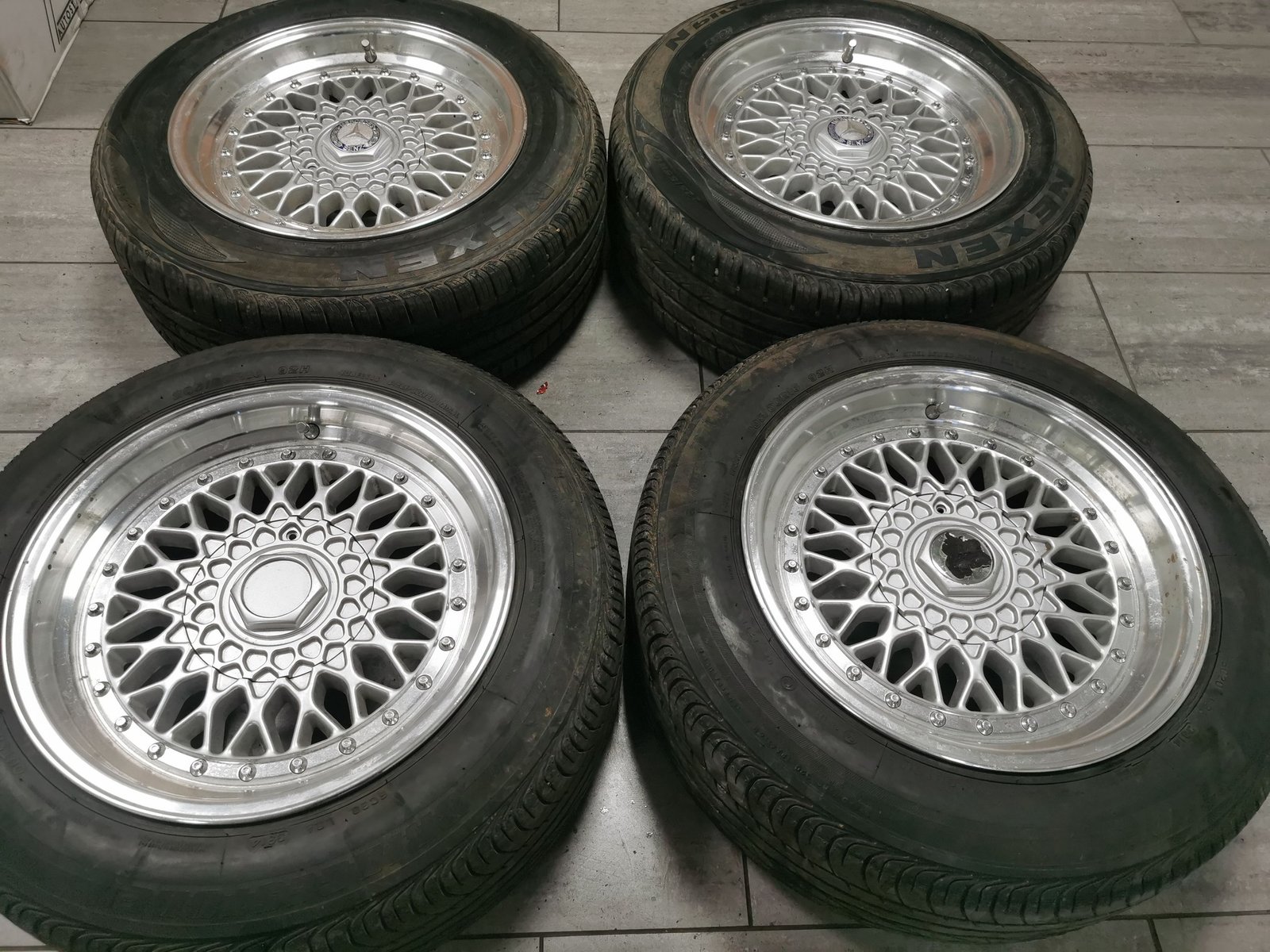 1-43.jpg 16" BBS STYLE ALLOY WHEELS / TYRES - 5 X 112 AND 5 X 120 FITMENT - MERCEDES / BMW / JAGUAR - Image 1