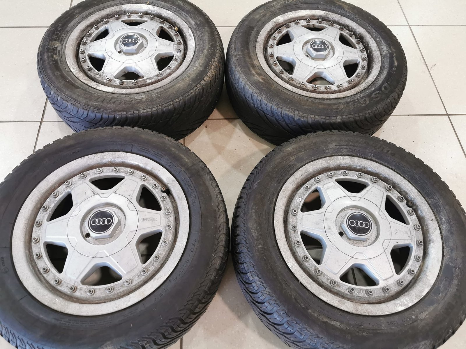 1-7.jpg 14" GENUINE SPEEDLINE ALLOY WHEELS / TYRES - AUDI - 4 X 108 FITMENT - Image 1