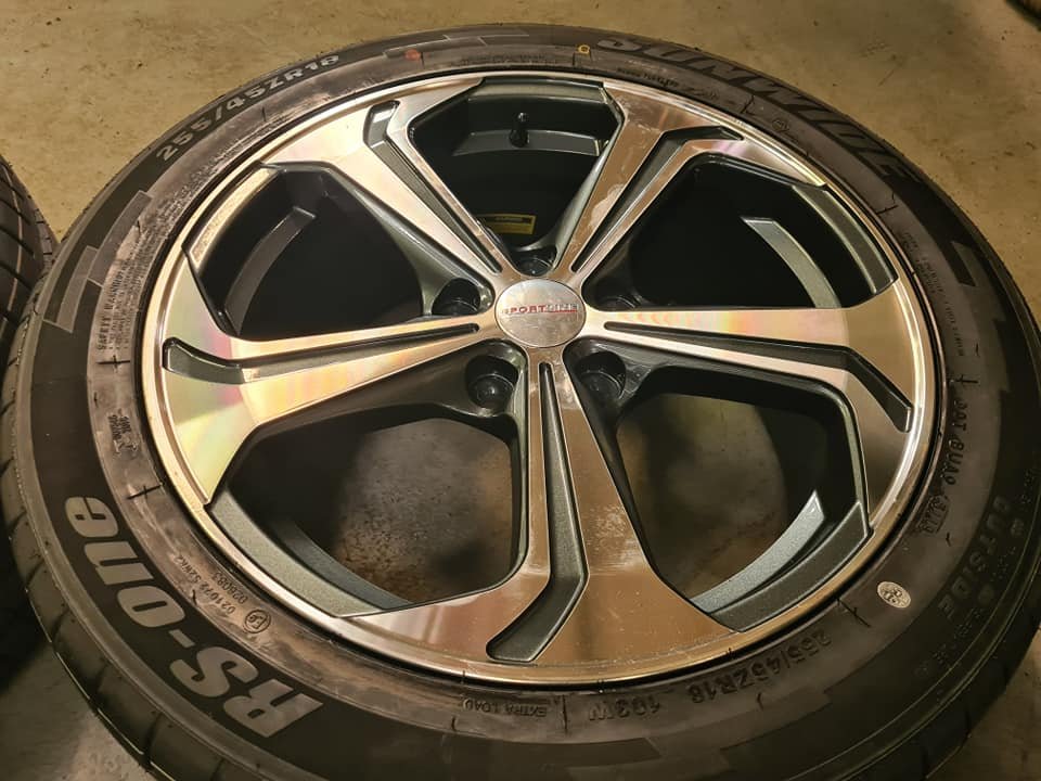 162401715_3804468436340513_165643756982038823_n.jpg 18" VOLKSWAGEN T5 / T6 SPORTLINE 3 STYLE ALLOY WHEELS / TYRES - Image 1