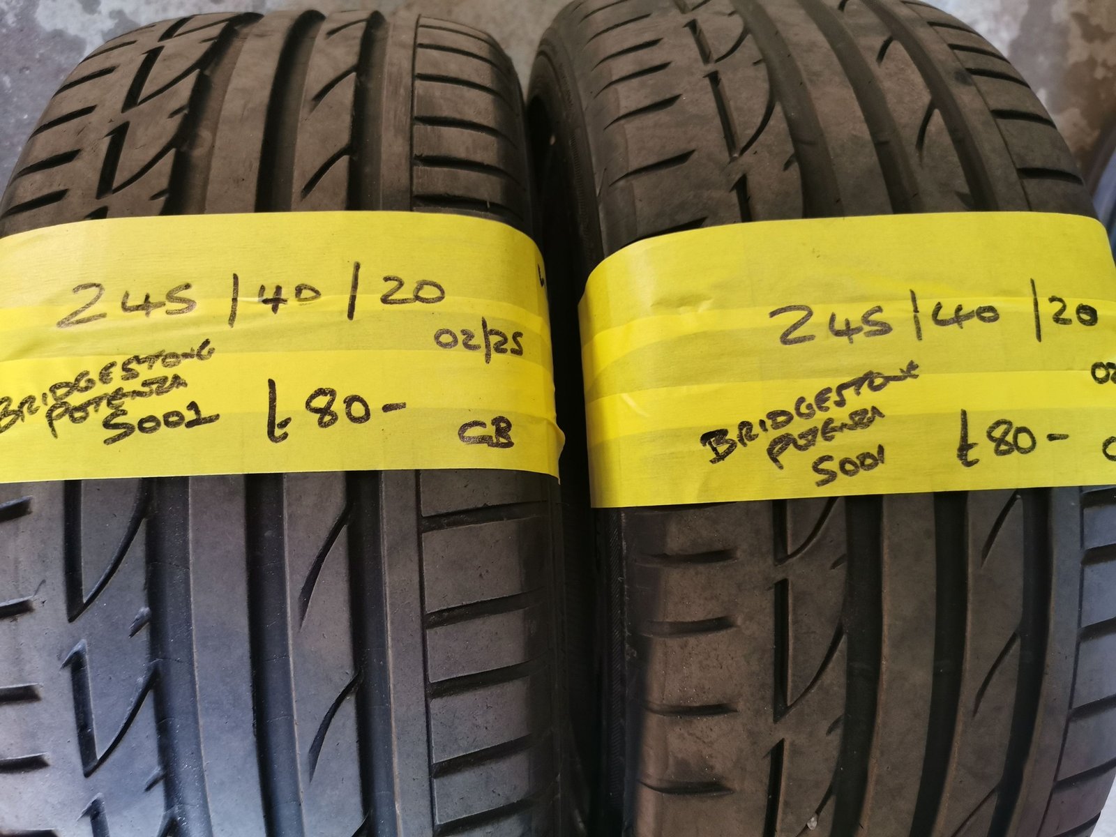 245-40-20-bridgestone-potenza.jpg 245 / 40 / 20 BRIDGESTONE POTENZA S001 TYRES - TWO AVAILABLE - Image 1