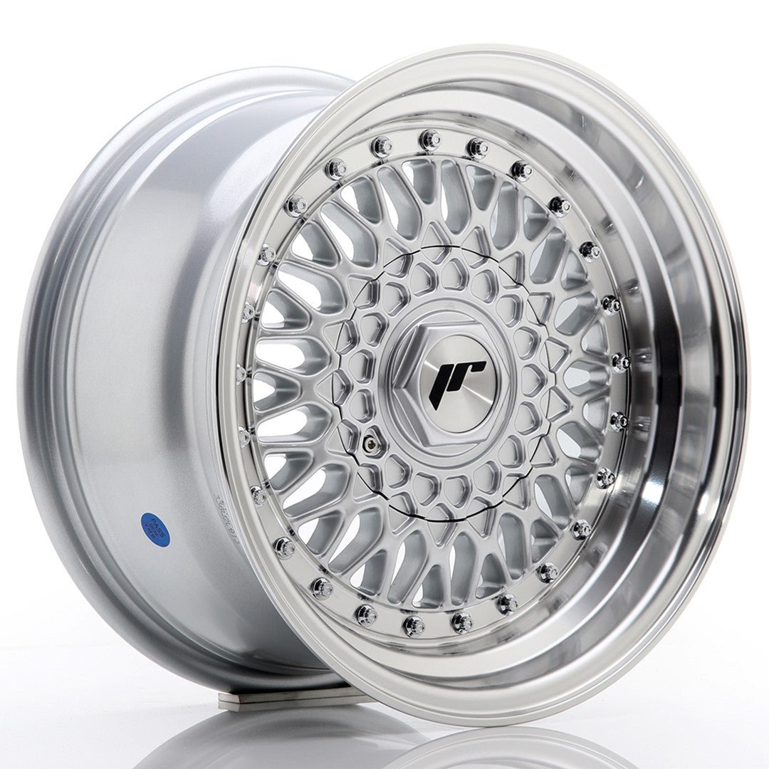 36724_0_23598.jpg JR Wheels JR9 15x8 ET20 4x100/108 Silver w/Machined Lip+Silver Rivets - Image 1