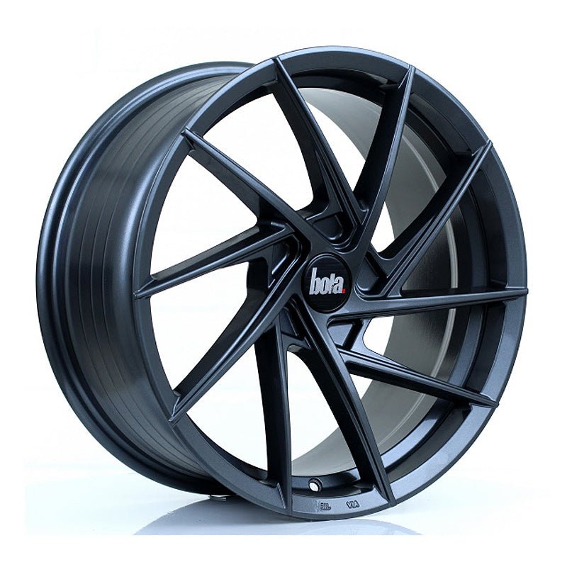 BOLA_B26_GLOSS_GUNMETAL_1880_ANGLE_fced833a-fc28-46dd-80f4-aaf284b94e56.jpg BOLA B26 18x8 ET40-45 5x114 GLOSS GUNMETAL - Image 1