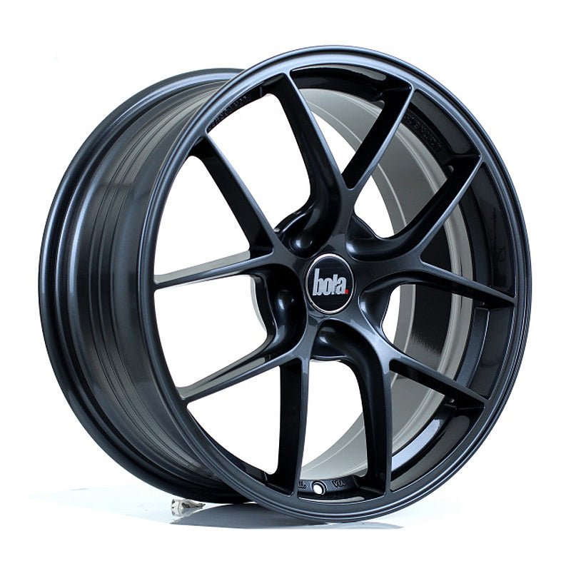 BOLA_FLE_GUNMETAL_GLOSS_1880_ANGLE_d76c6071-a196-4f8d-8bd2-252359660131.jpg BOLA FLE 18x8 ET35-50 5x120 GLOSS GUNMETAL - Image 1