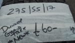 275 / 55 / 17 DUNLOP GRAND TREK TYRE – NEW