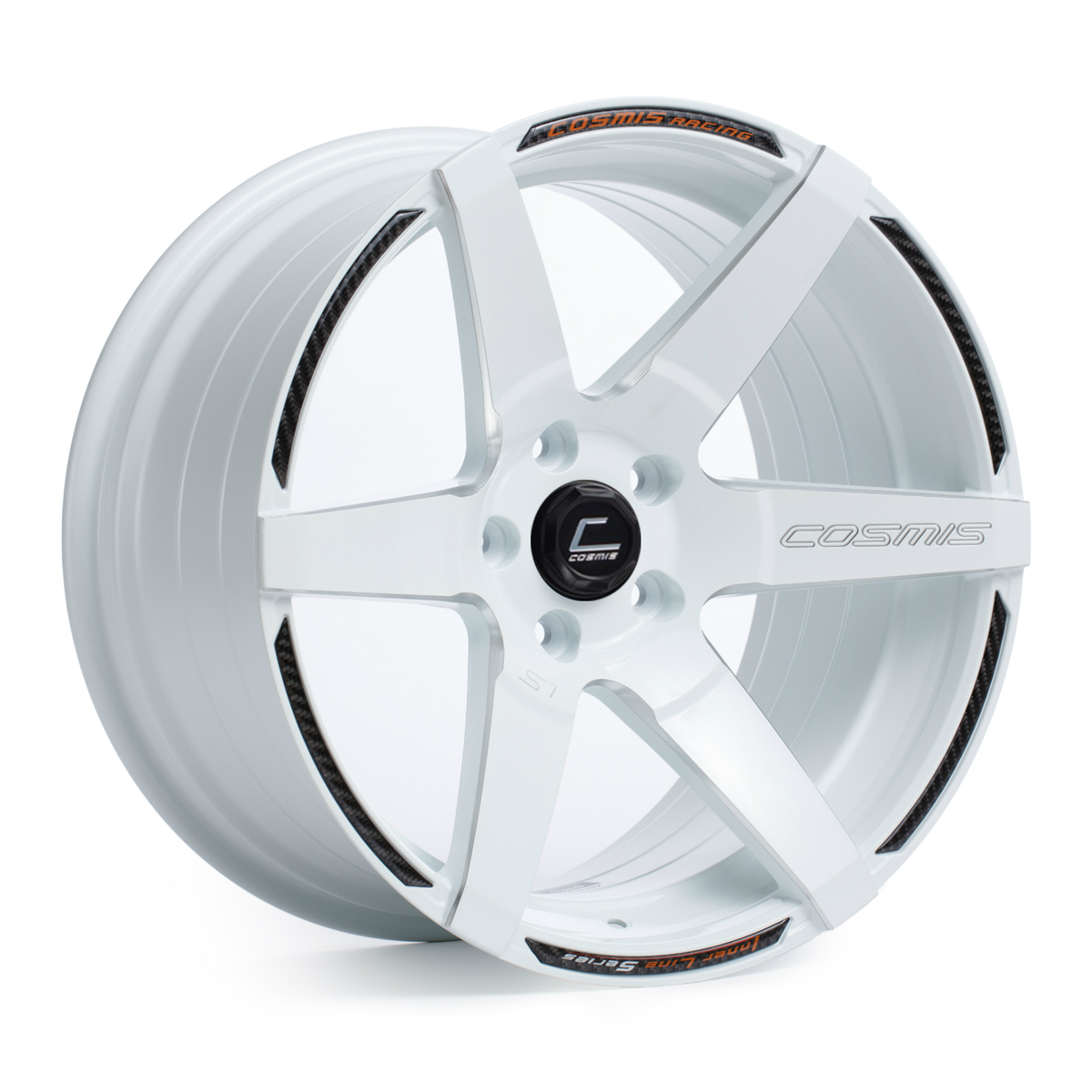 S1White_fb528e75-fcb5-4ac8-b0c3-2bb2c54439ae.png Cosmis S1 18x9.5 ET15 5x114.3 White w/Milled Spokes - Image 1