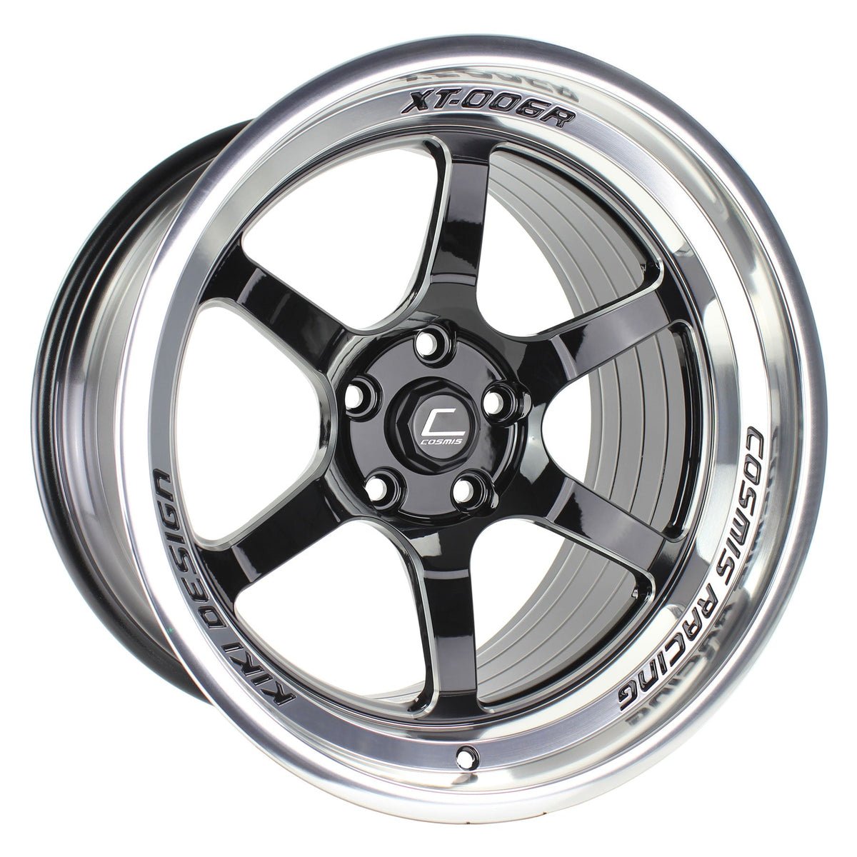 XT006R-1811-8-5x114.3-BML01.jpg Cosmis XT-006R 18x11 ET8 5x114.3 Black w/Machined Lip - Image 1