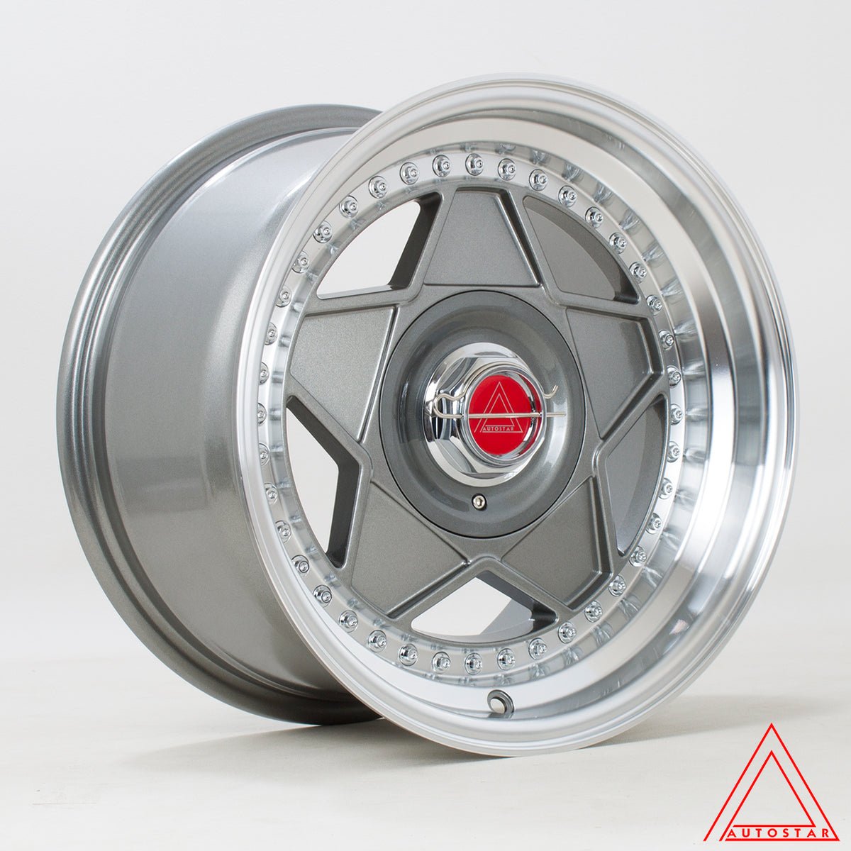 centro158.25rlgunmetal.jpg Autostar Centro 15x8.25 ET20 4x100, 4x108 RLGunmetal - Image 1