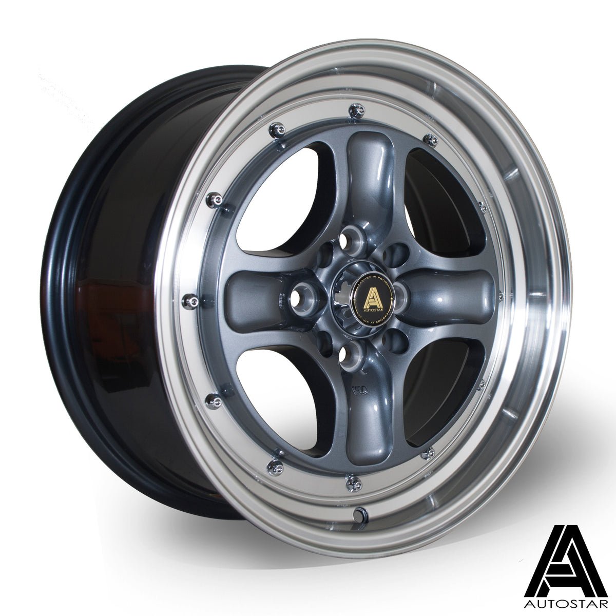 classic167.5rlgunmetal.jpg Autostar Classic 16x7.5 ET35 4x100, 4x108 RLGunmetal - Image 1