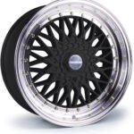 Dare DRRS 18x9.5 ET30 5x112/5x114.3 Gloss Black Polished / Chrome Rivets