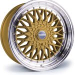 Dare DRRS 17x8.5 ET20 5x112/5x120 Gold Polished / Chrome Rivets