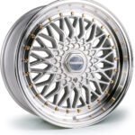 Dare DRRS 17x8.5 ET20 5x112/5x120 Silver Polished / Gold Rivets
