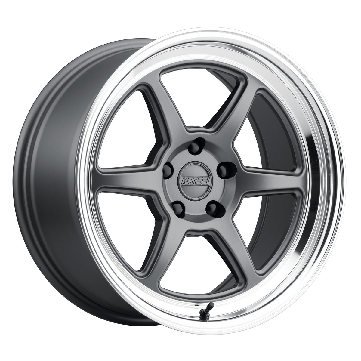 kansei-k14g-189012_12-wheel-5lug-gunmetal-18x9-5_cbddbc55-14ad-4417-bc22-ba57671ad781.jpg KANSEI Roku 18x9.5 ET38 5x114.3 Matte Grey w/Machined Lip - Image 1