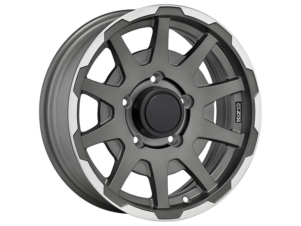 Suzuki_Jimmi_MattDarkGrey_LP_360_dd15d2b6-fb7b-44af-9428-c33a976598ad.jpg Sparco DAKAR 16x5.5 ET5 5x139.7 MATT DARK GREY LIP POLISHED - Image 1