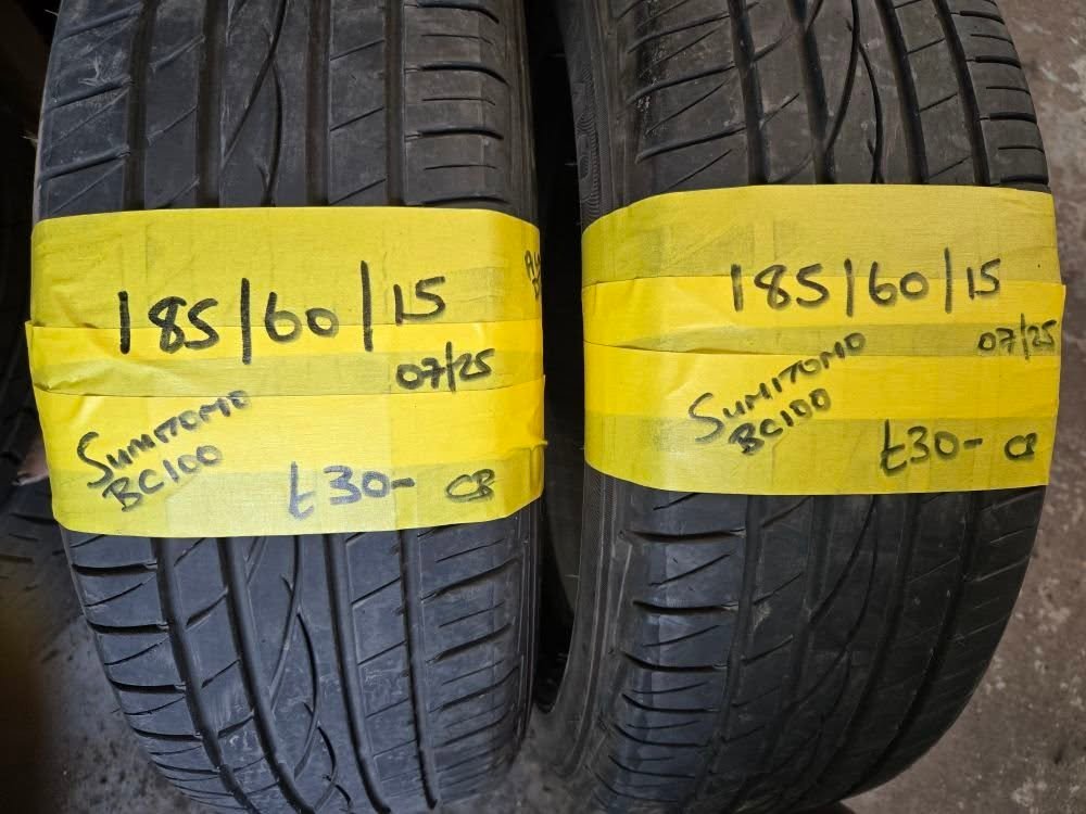 185 60 15 sumitomo 185 / 60 / 15 SUMITOMO BC100 TYRES - TWO AVAILABLE - Image 1