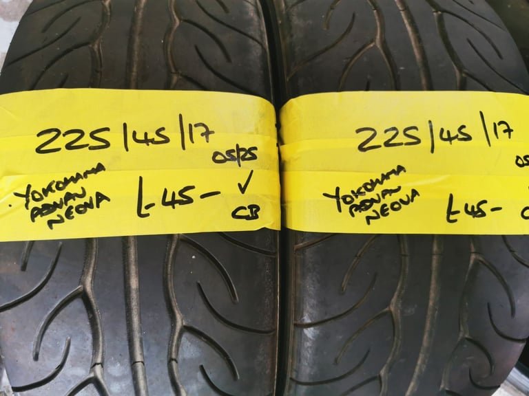 225 / 45 / 17 YOKOHAMA ADVAN NEOVA TYRES - TWO AVAILABLE