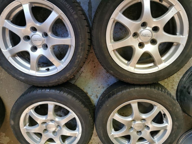 16" GENUINE ANZIO WHEELS - BMW FITMEWNT - WITH AS NEW 195 / 55 / 16 TYRES