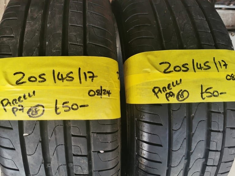 205 / 45 / 17 PIRELLI P7 RUN FLAT TYRES - TWO AVAILABLE