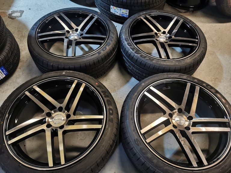20" RIVIERA TWIST ALLOY WHEELS / NEW TYRES - VOLKSWAGEN T5 / T6