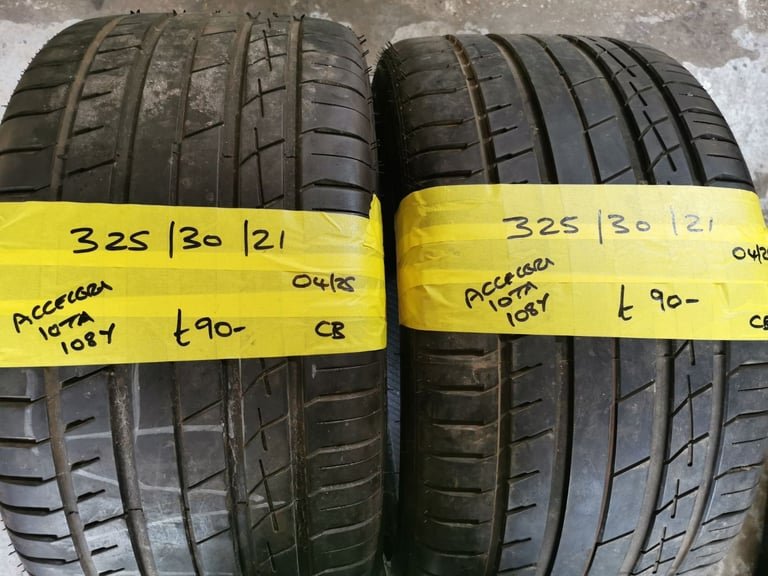 325 / 30 / 21 ACCELERA IOTA TYRES - TWO AVAILABLE