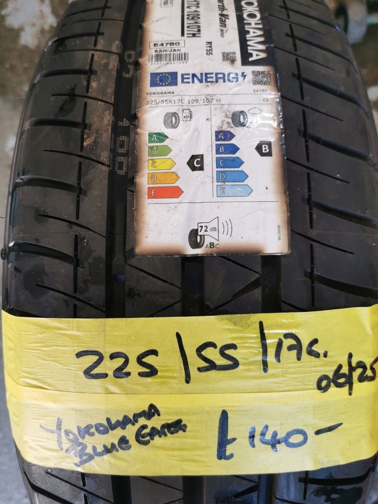 225 / 55 / 17C NEW YOKOHAMA BLUE EARTH TYRE - FITTING AVAILABLE