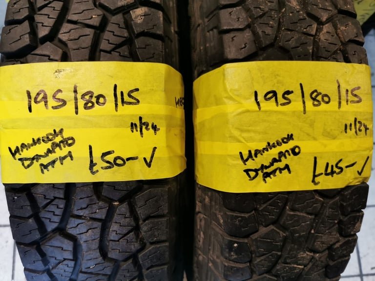 195 / 80 / 15 HANKOOK DYNAPRO ATM TYRES - TWO AVAILABLE