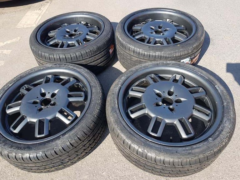 19 INCH PETROL FATE ALLOY WHEELS/ NEW TYRES 5 X 114.3 JAPANESE FITMENT