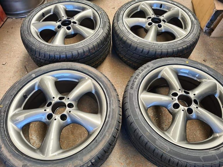 17" GENUINE MERCEDES CLK ADHARAZ ALLOY WHEELS / NEW TYRES