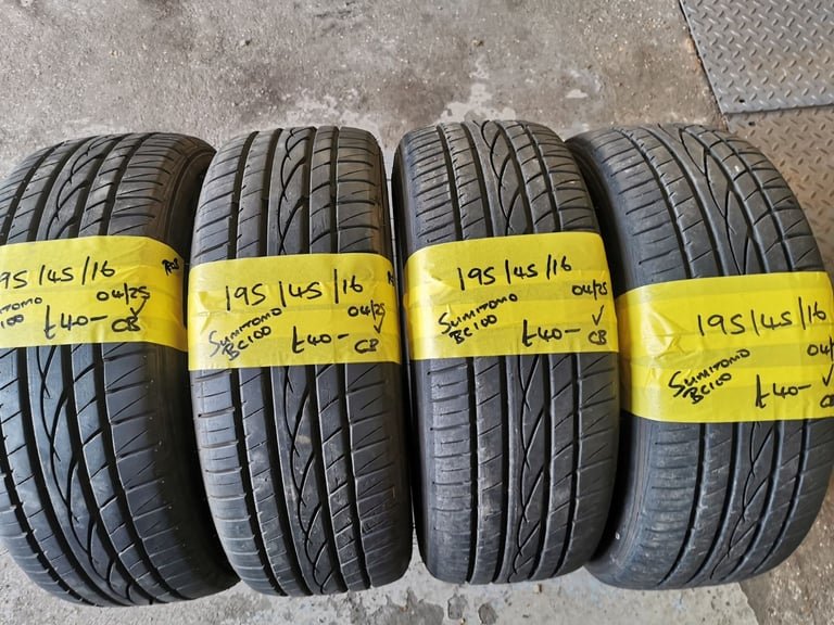 195 / 45 / 16 SUMITOMO BC 100 TYRES - FOUR AVAILABLE