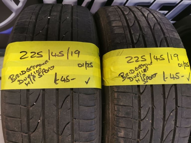 225 / 45 / 19 BRIDGESTONE DUELLER H/P SPORT TYRES - TWO AVAILABLE