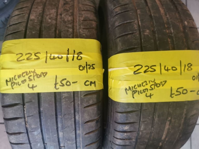 225 / 40 / 18 MICHLIN PILOT SPORT 4 TYRES - TWO AVAILABLE