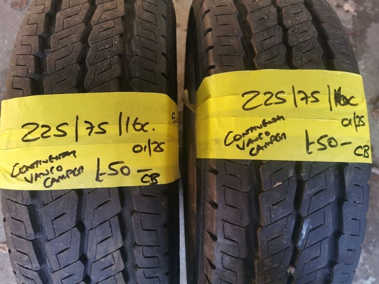 225 / 75 / 16c CONTINENTAL VANCO CAMPER TYRES - TWO AVAILABLE