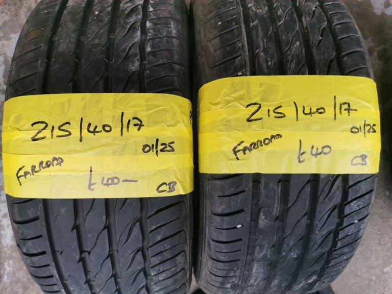 215 / 40 / 17 FARROAD TYRES - TWO AVAILABLE