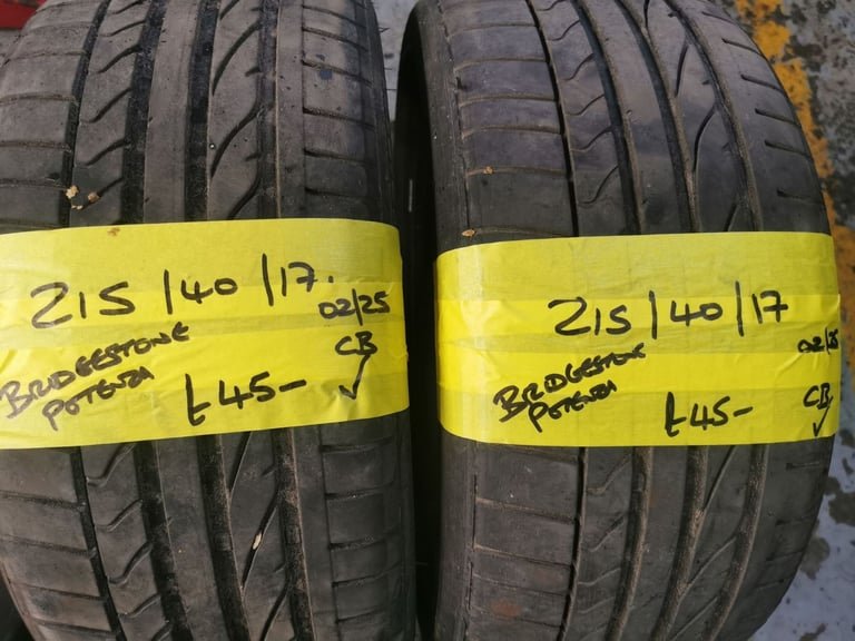 215 / 40 / 17 BRIDGESTONE POTENZA RE050A TYRES - TWO AVAILABLE