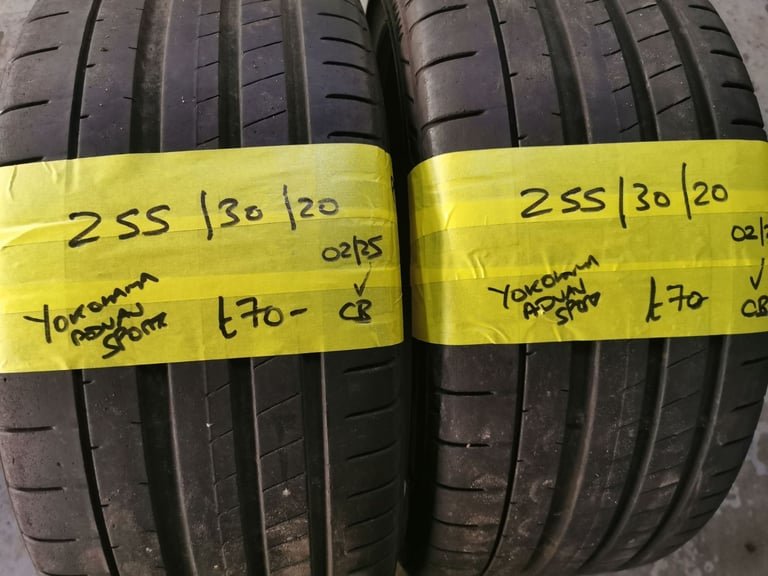 255 / 30 / 20 YOKOHAMA ADVAN SPORT TYRES - TWO AVAILABLE