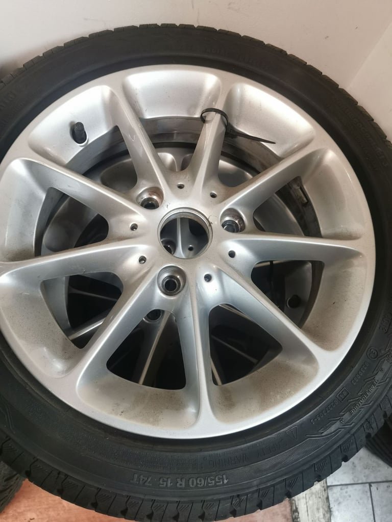 15" GENUINE SMART CAR 451 ALLOY WHEELS / TYRES
