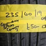 235 / 40 / 19  CONTINENTAL SPORT CONTACT 3 TYRE