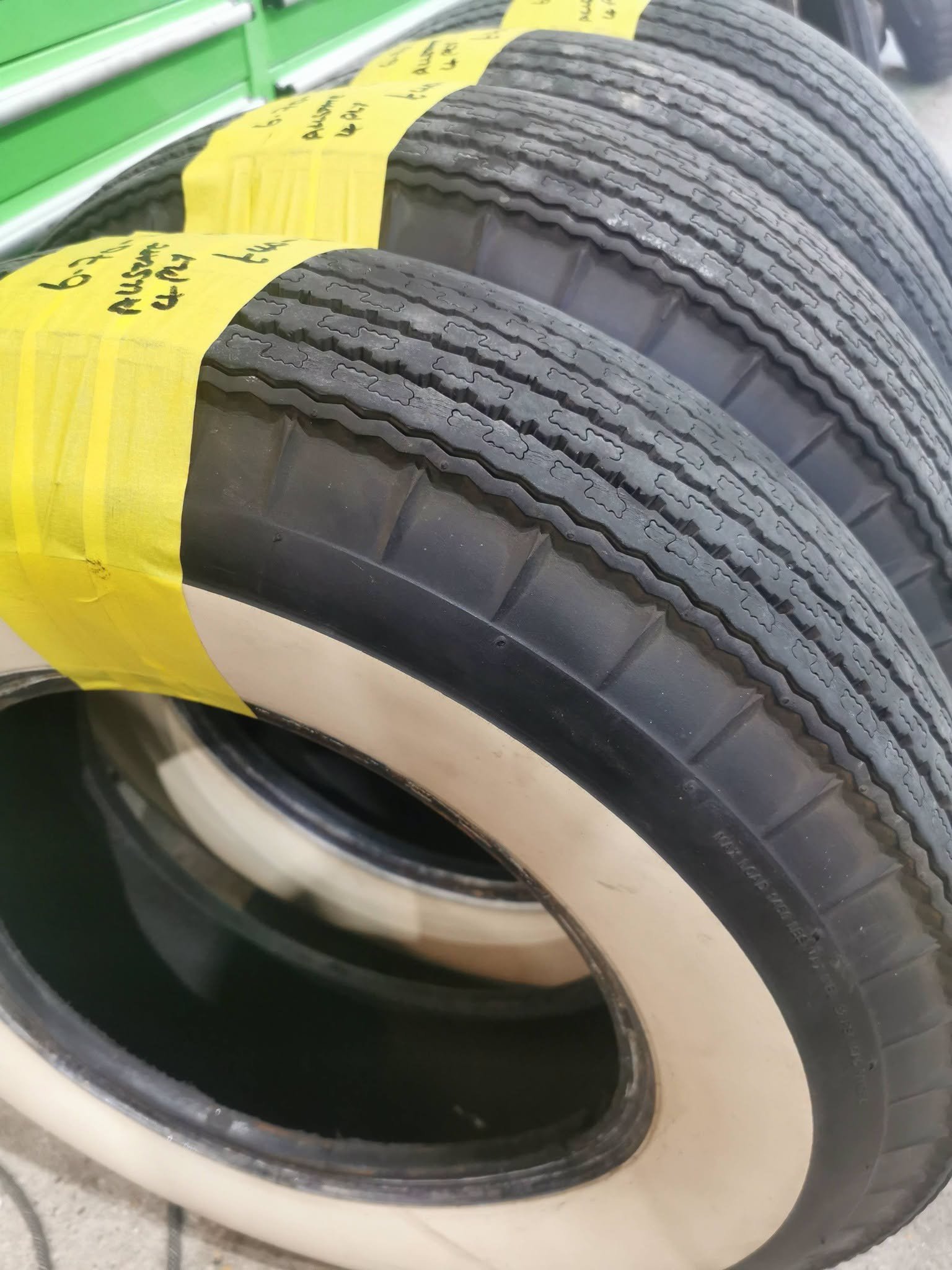 7.7-15-2-2.jpg 6.70 - 15 WHITEWALL TYRES - FOUR AVAILABLE - Image 1
